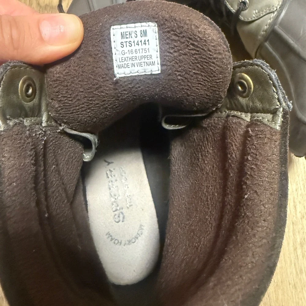 Sperry Olive Green and Brown Waterproof Duck Boots